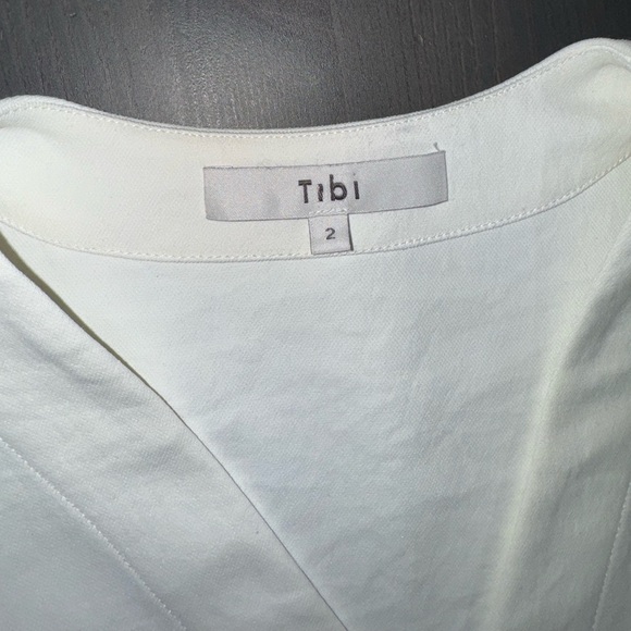 Women’s Tibi Chalky Drape Domlan Tie Top Ivory Black Belted - Picture 3 of 6